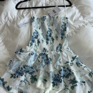 Princess Polly Blue Floral Strapless Dress